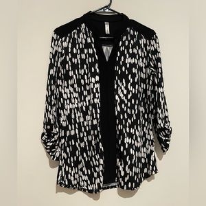 Black and white blouse
